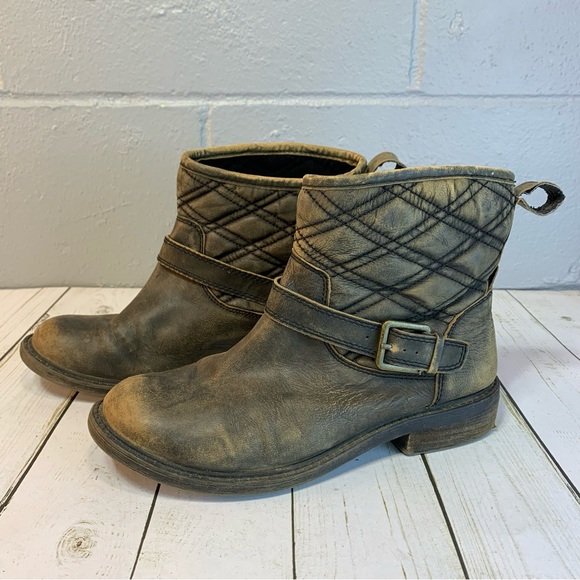 Lucky Brand Quilted Nordic Leather Engineer Bootie Women's Size 7.5 - Picture 4 of 6